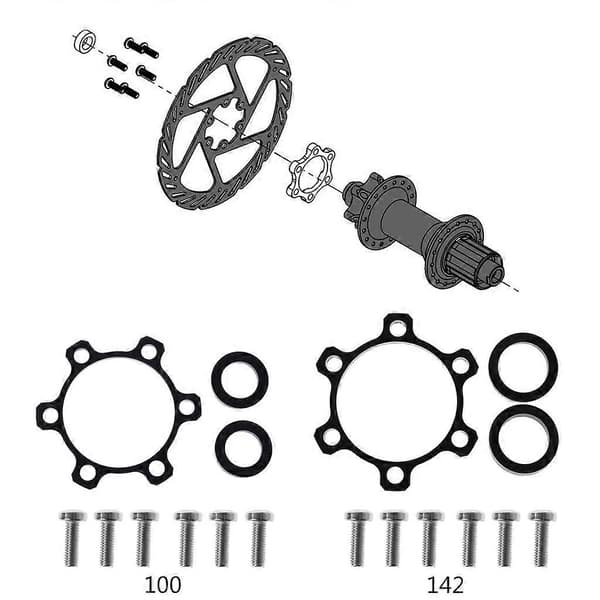 Cykelnav Adapter Legering Forreste Bageste Spacer Konvertering 100 til 110mm/142 til 148mm