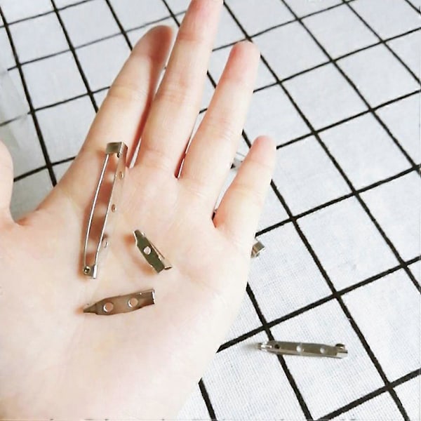 50 stk. 2 cm Sølv Broche Nål Bagside Lås Broche Bar Sikkerhed til Håndværk Smykker DIY Fremstilling