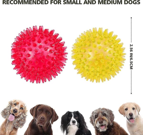 Sæt med 3 pibende hundebolde 6,5 cm