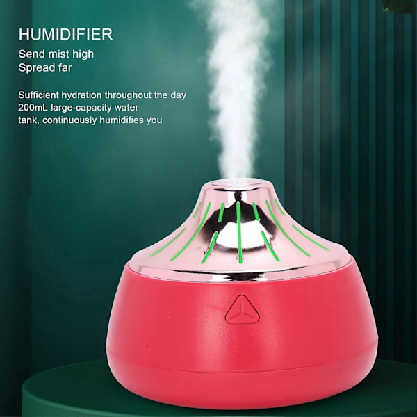 200ml Luftfukter USB Lading Aromaterapi Diffuser Skrivebordslampe Mini Tåkemaskin (Rød Rose Gull)