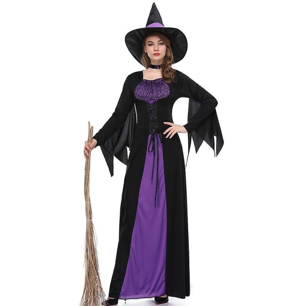 Carnival Halloween Lady Purppura Vampyyri Witch Puku Klassinen Glamour Pumpkin Spooktacular Cosplay Fancy Juhlamekko XL