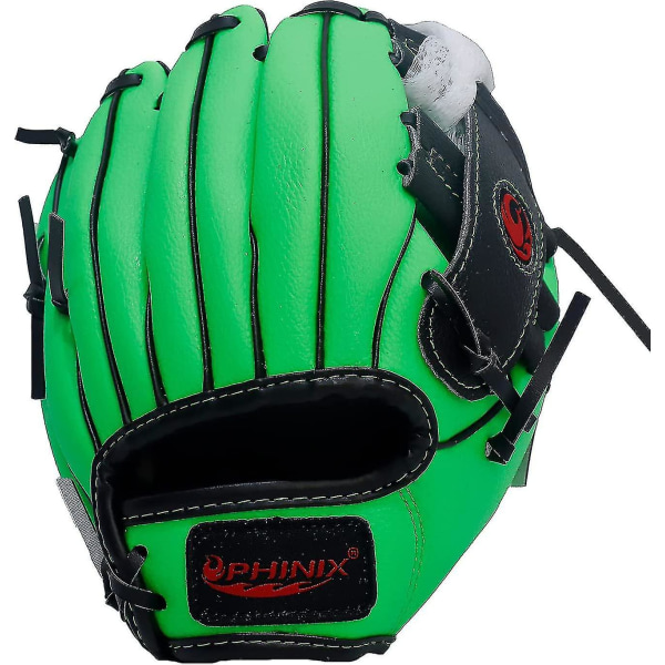 Baseball Glove Ball Handske och Foam Ball kompatibel för barn nybörjare lekträning Green