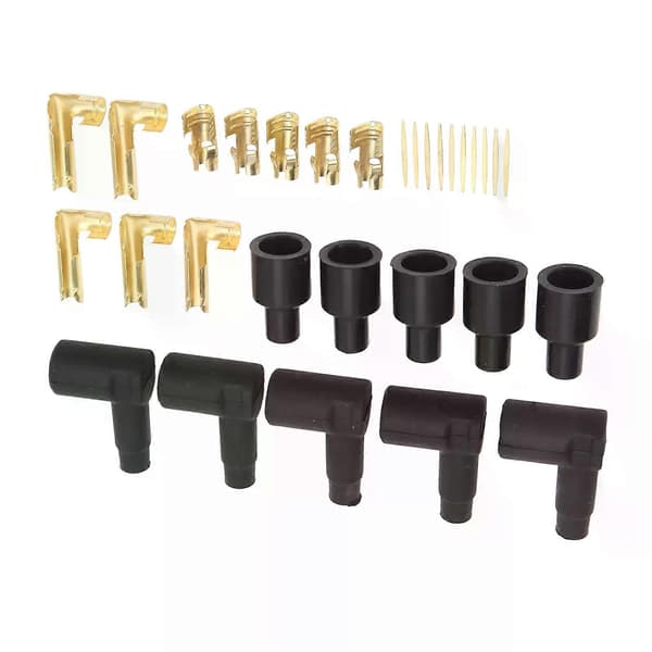 30 ST Tändstiftsspole Kabelhuv Svart Gummimaterial Terminal Kit Passar för 6-10 mm Kablar