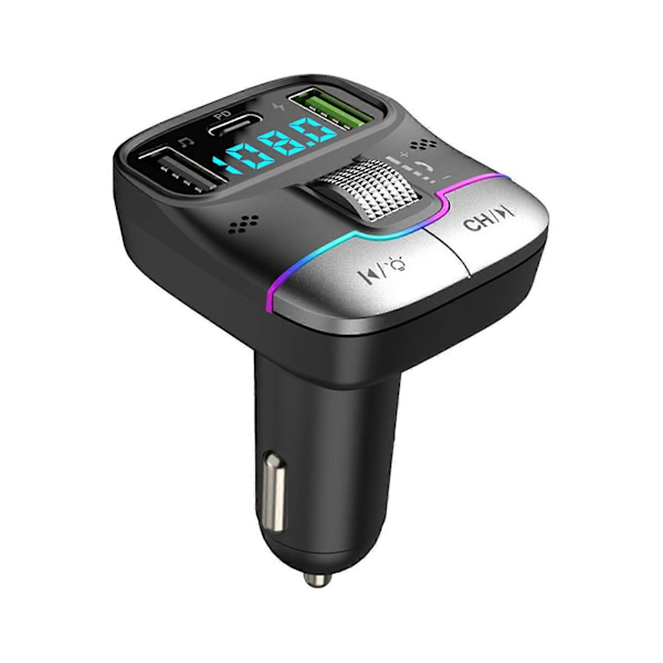 Bluetooth-kompatibel biloplader med dobbelte porte, håndfri opkald, stabil forbindelse, universel biladapter, trådløs FM-radio MP3-afspiller