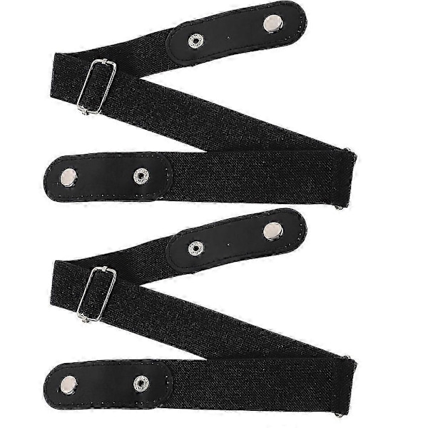 2 st. Spännlösa Stretchbälten för Kvinnor och Män, Osynliga Elastiska Bälten för Jeans, Byxor och Klänningar