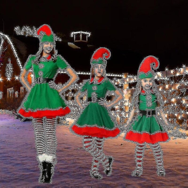 Snabb frakt Green Elf Barn Varm Juldräkt Jultomte Kläder För Flickor Pojkar Nyår Barnkläder Festkläder Set S High Qual 140cm