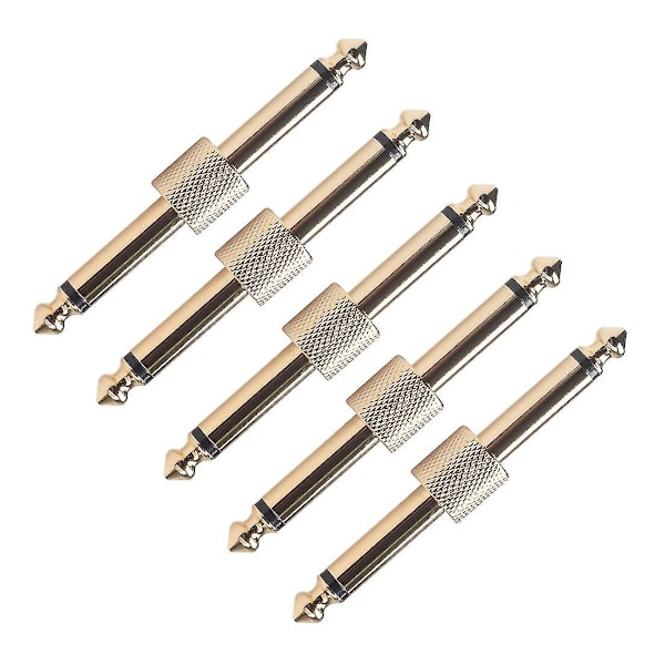 5st 1/4 Tum 6,35 mm Gitarr Effekter Pedal Kontakt Kopplare Gränssnitt Kabel Adapter Elektrisk Pedal