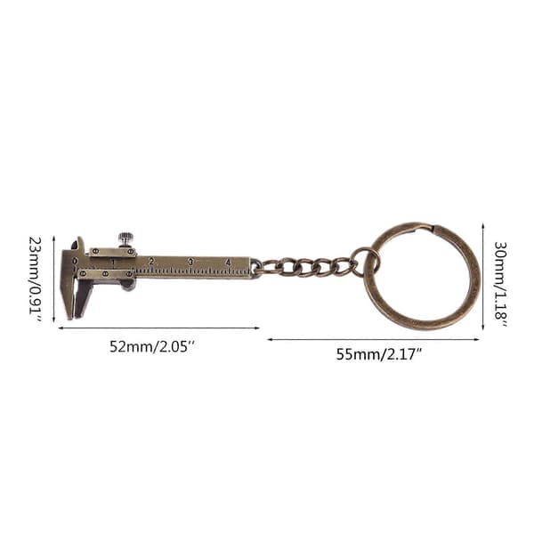 Bärbar Mini Vernier Skjutmått för Nyckelring Legering Skjutmått Mätare Slide Ruler Keyc