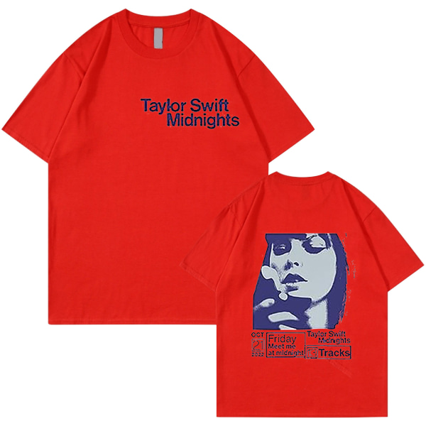 Taylor Swift Fan T-Shirt Trykt T-Shirt Skjorta Pullover Vuxen Collection Taylor Swift T-shirt til mænd og kvinder red XL