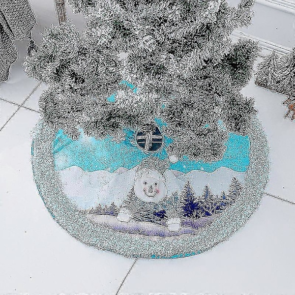 Blå LED Lysande Julgran Dekorations Plysch Förkläde