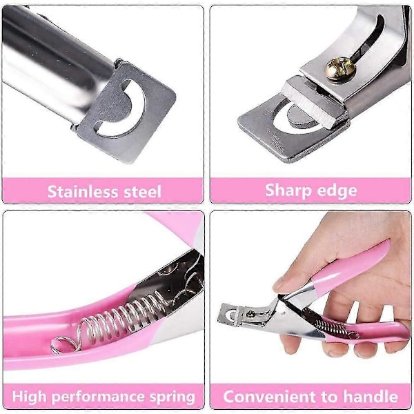 Akryl Negle Tips Fransk Negle Tip 500 stk. Kunstige Falske Negle Halve Tips med Æske & Falsk Negleklipper til Neglekunst Salon og Hjemme DIY (10 Størrelser, Nat