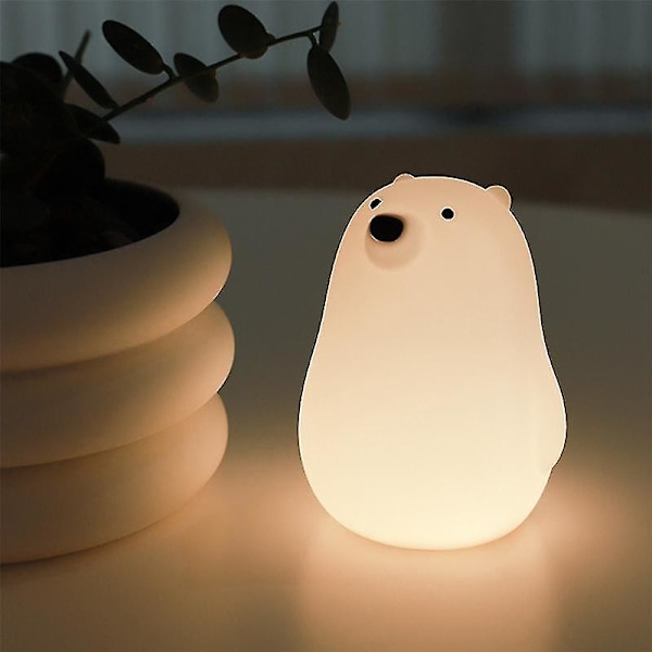 Led Nattlampa Nattlampa Björn Touch Sensor Silikon Djurlampor Lykta Sänglampa Sovrum Gåva De