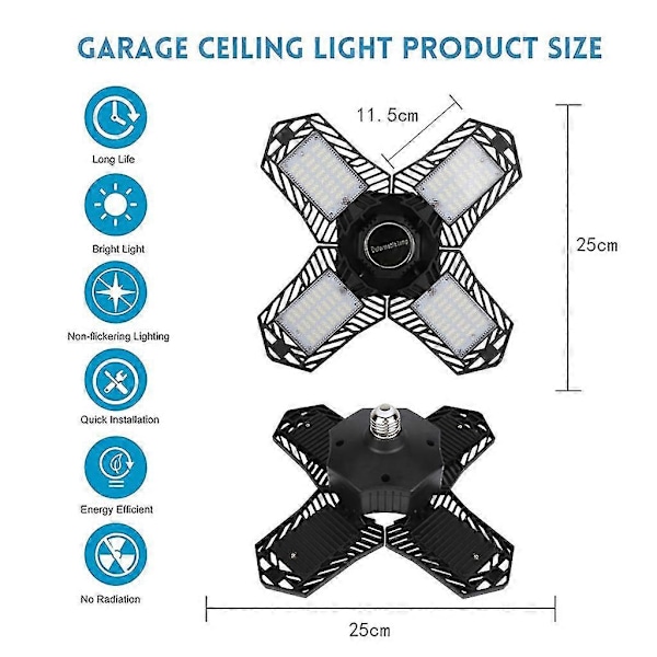 LED Garage Lys Deformerbar Justerbar Garage Lampe High Bay Lys Til Værksted Q