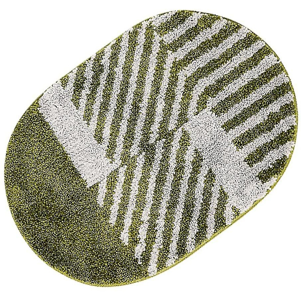 Tflycq Soft Fluffy mikrokuituliina soikeat kylpyhuonematot liukumaton, vahva vettä imevä kylpymatto (siniset ja valkoiset raidat, 18"x26") Green and White Stripes 20*32