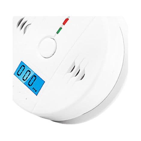 Rök- och kolmonoxiddetektor – 85 dB larm – Väggmontering – ABS-material – Kompakt 10x10x4 cm för säkerhet.