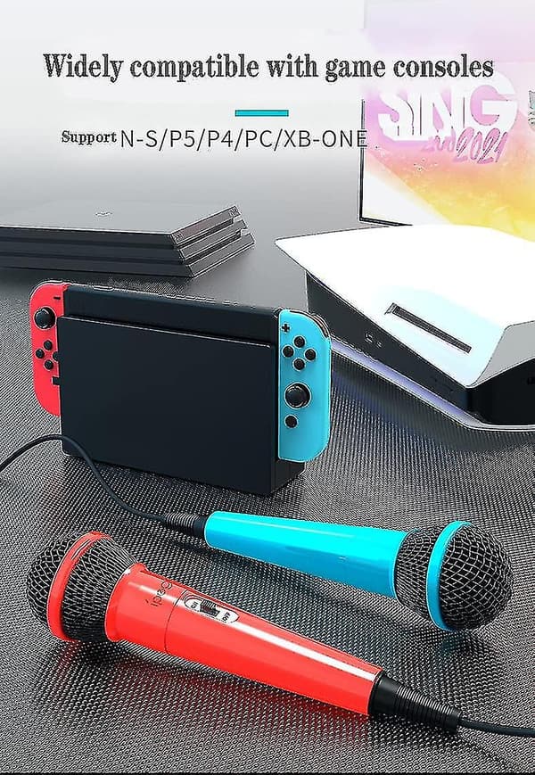 Gaming Mikrofon Dobbel Kablet Mikrofon Med Bryter For Ps5/ps4/xboxone/n-switch/pc