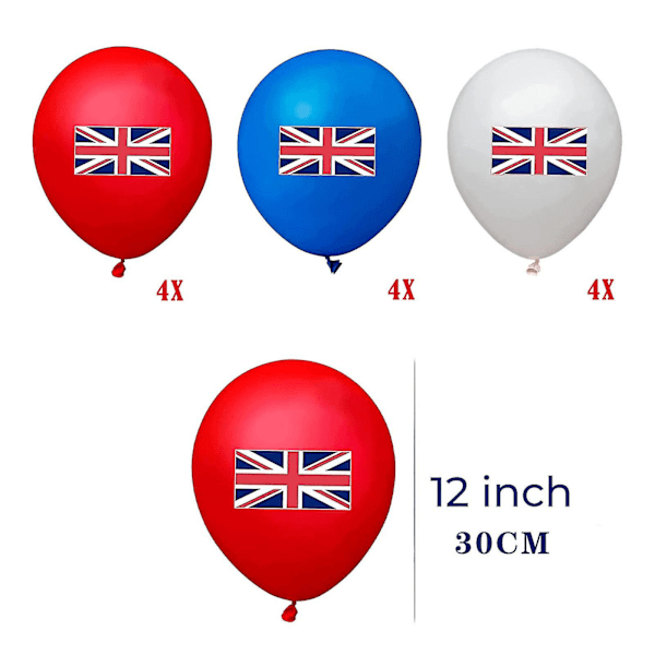 Julepynt UK 1952-2022 70-årsdekorasjoner 2022 Dronningdekorasjoner 12 stk Ballongdekorasjoner 2022 For Dronningens Fest Gate Hjemmefest Feiring