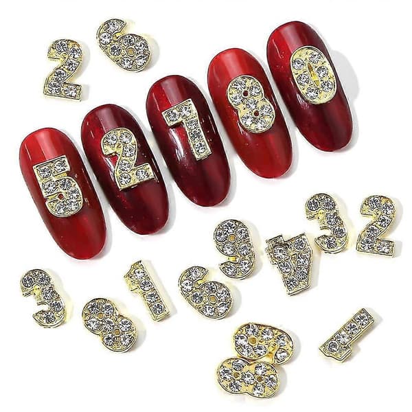 Nummerneglpynt Nummerpynt Legering Negl Strass Negl Steiner for Kvinner Negl DIY Kunst