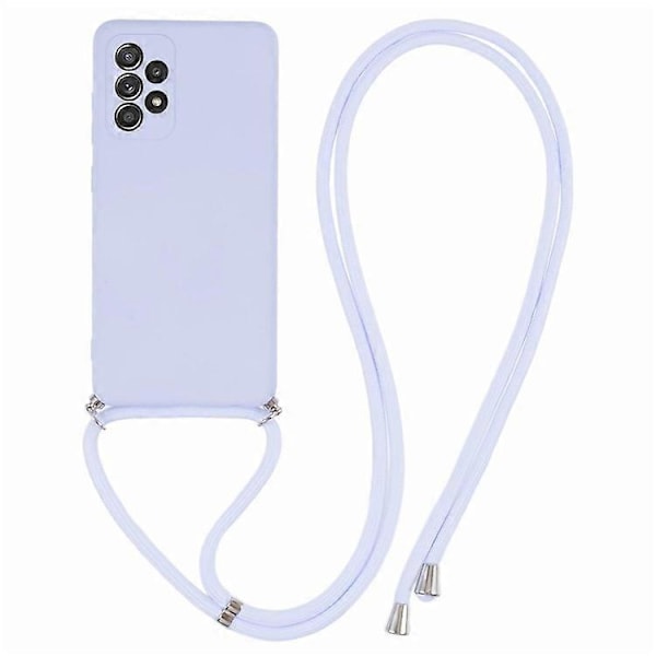 Kompatibelt Skal för Samsung Galaxy A52 4G / 5G / A52s 5G, Exakta Utskärningar, TPU-skydd med Långt Snöre LightPurple