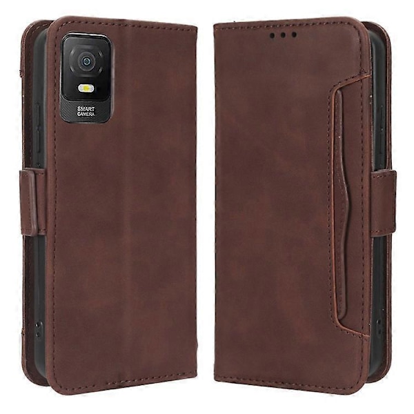 Flerfacks Läder Telefonfodral Kompatibelt För TCL 403, Plånboksställ Telefonfodral Brown