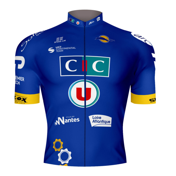 2023 CIC U Nantes Atlantique Team Cykeltröja Set Kortärmade Kläder Herr Road Bike Shirts Kostym Cykel Bib Shorts MTB 2 S