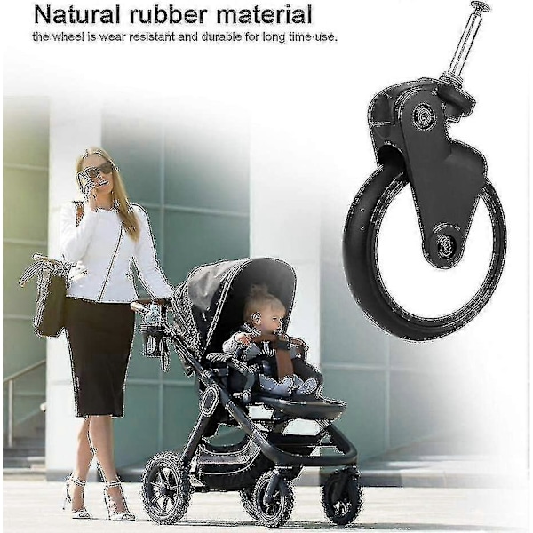 Gummihjul Baby Klapvogn Udskiftning For-/baghjul Yoya Vovo Trolley Tilbehør (1 Par For)