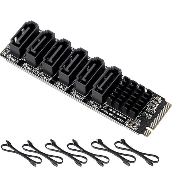 PCIE SATA3.0 Kabel 6Gbps Expansionskonverter Adapterkort ASM1166 Chipset