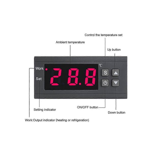 Digital temperaturkontroller AC 90-250V LED termostatvärme för fermenterare