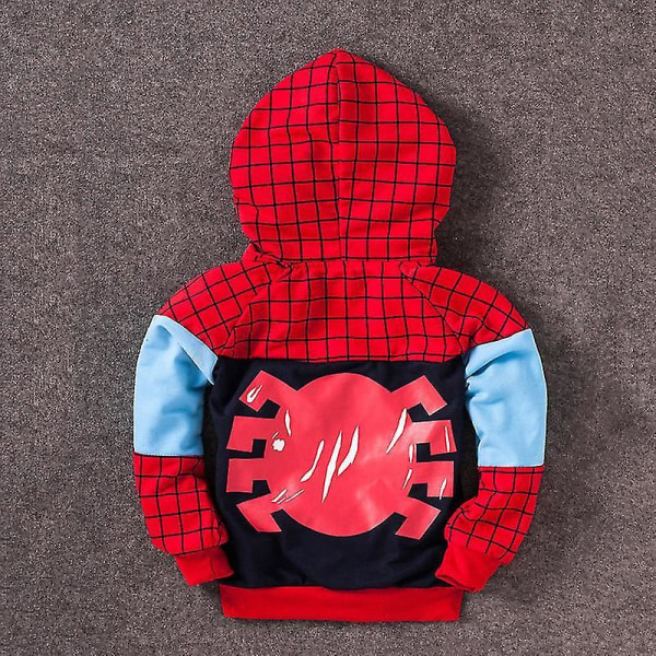 Lasten poikien supersankari Spiderman Iron Man -takki takki vetoketjullinen huppari Cosplay-asu Red Spiderman 5-6 Years