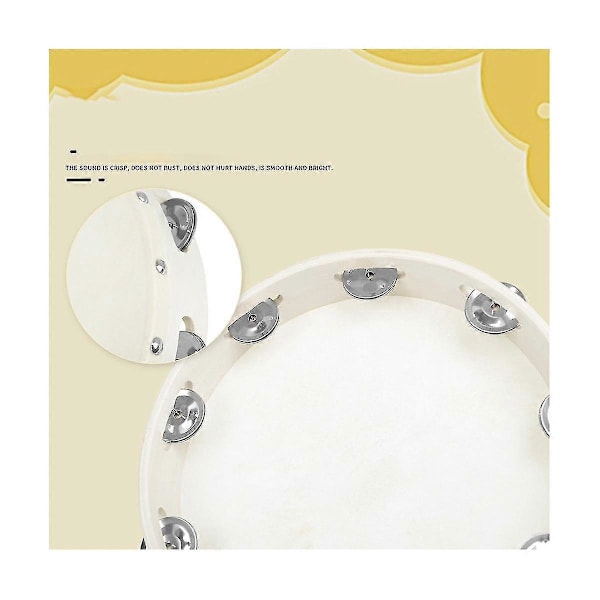 Olf Percussion Instrument 10-tommer Hånd Tamburin Imitation Fåreskind Håndtromme Tidlig Uddannelseslegetøj