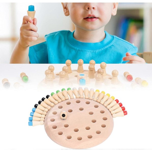 Minnesmatch Schackspel i Trä Förbättrar Förmågan Roligt Interaktivt Tidig Utbildning Block Brädspel Lämpligt för Pojkar och Flickor