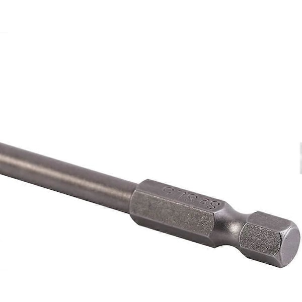 4 stk. Magnetiske S2 fladkærv skruetrækkerbits i stållegering 1/4\" 100 mm