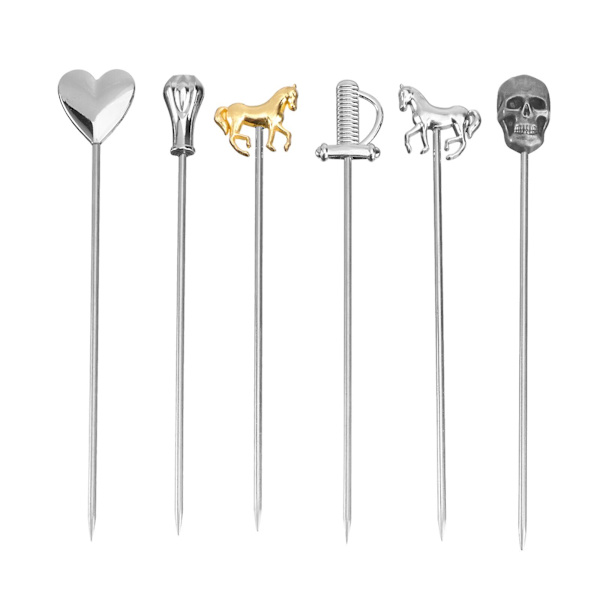 6 kpl ruostumattomasta teräksestä set cocktailpoimintoja Fruit Stick Martini Picks