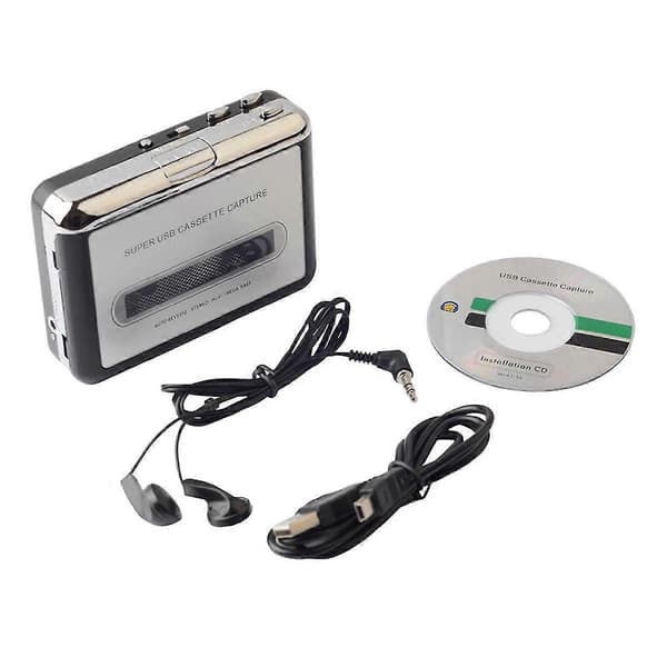 1 stk. Sort Kassette til MP3 Konverter, Bærbar Kassetteafspiller Bånd til MP3
