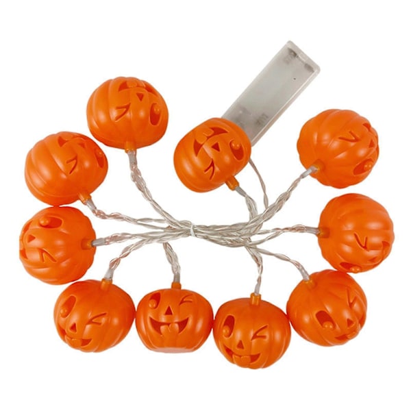 Säsongs- & Högtidsdekorationer Halloween Pumpa LED Ljusslinga, 10 Varmvita Batteridrivna Lampor För Inomhus, Utomhus, Festliga Tillfällen, Party, Högtid