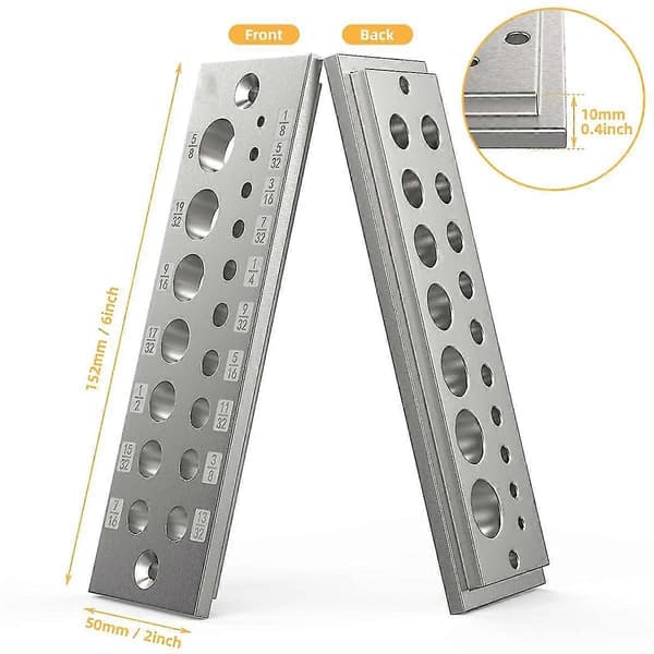 Stål Dowel Plate, Dowel Jig, Trefinner, Dowel Maker, Dowel Cutter, 1/8 tommer til 5/8 tommer 17 Huller For Ha