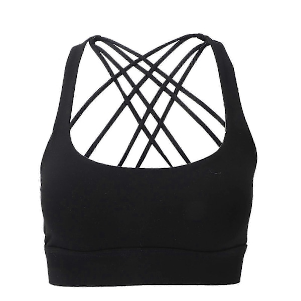 Dam Crisscross Sport-BH Enkel Stilren Tjej Sport-BH med Band för Fitness Löpning6 (75ABC)