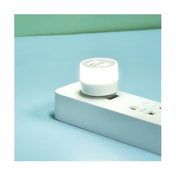 USB Plugglampe Datamaskin Mobil Strømlading USB Liten Bok LED Øyebeskyttelse Lesing Rund Nattlampe