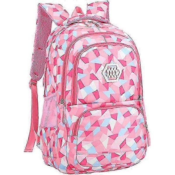 Geometrisk, Blad eller Galakse Ryggsekk for Jenter-Gutter Ungdomsskole Bag Barneskolesekker (Rosa L)