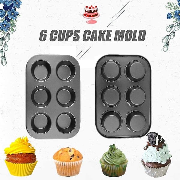 6-kopps Non-stick Kakeform Bakeform Muffinsbrett Panne Kjøkken DIY Bakeverktøy Q