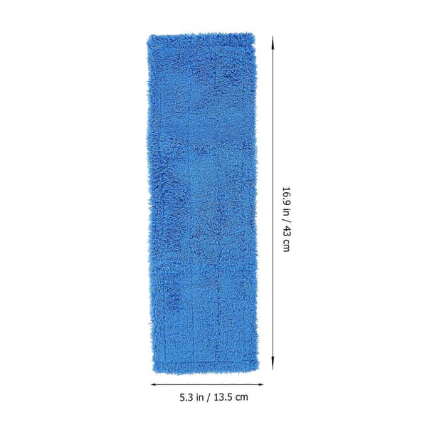Mikrofiber Støvmopp Refill Mopphode Trekk Erstatning Korall Mopppute for Husholdningsrengjøring (Blå)