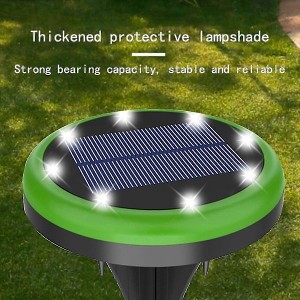 Aurinkokennovalaisimet maahan ulkokäyttöön 8 LED-lampulla, kiekkovalot, puutarhavalot, aurinkovoimalla toimivat, vedenpitävät, maahan upotettavat ulkovalot
