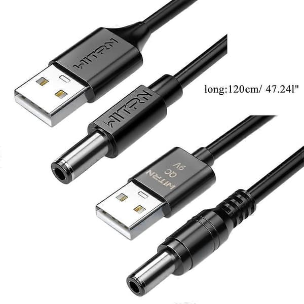 QC3.0 DC5.5x2.5mm til USB-A Input Kabel til WiFi Router Højttaler LED Lys