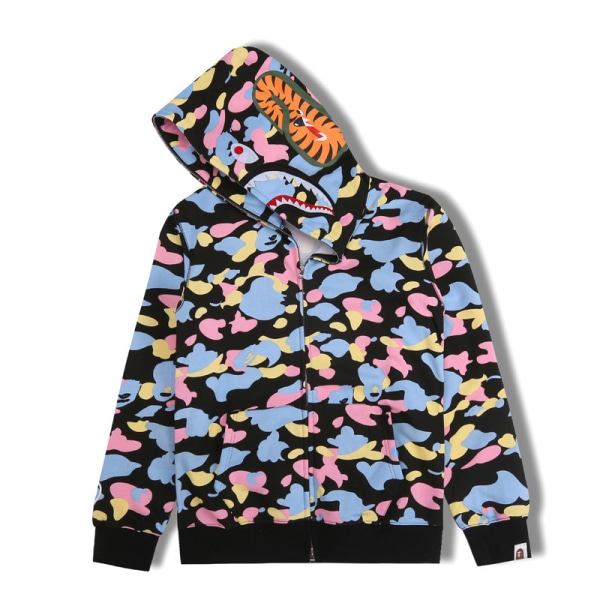 Ny casual med huvtröja för män med digitalt print med hajhuvud style 2 XL