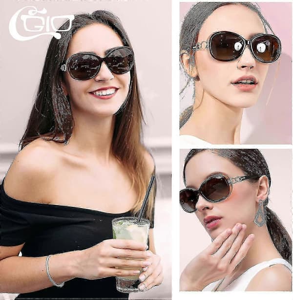 Polariserede dame solbriller Oversized Stort stel Retro stil - Uv400 Beskyttelse Mj85