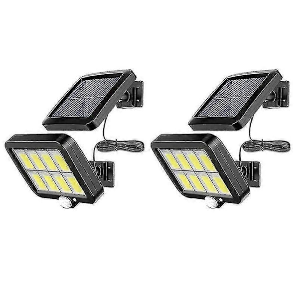 2 kpl 2000 Lumen 160 LED Aurinkoseinävalaisimia Ip65 Vedenpitävä Langallinen Liiketunnistin Turvavalo Säädettävä