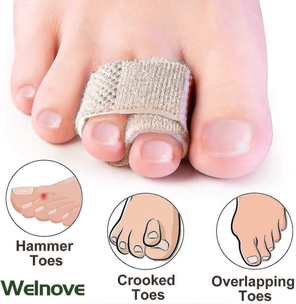 6-pak med Hammer Toe Rettere for å rette ut Hammertær, Brutte Tær, Skjeve Tær og Overlappende Tær