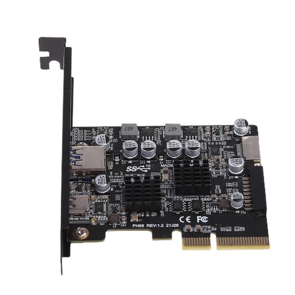 PCI Express Riser-kort PCI-E X4 Adapterkort til USB 3.2 Gen 2 Riser Add on-kort