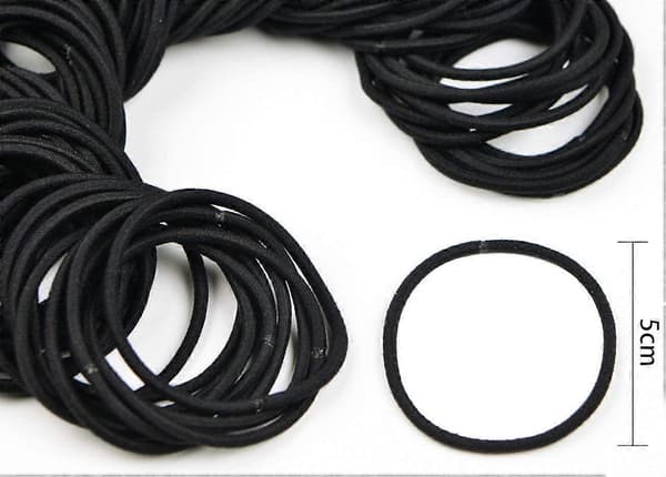 300 stk. sorte, bløde elastiske hårelastikker til piger, elastisk skum hestehaleholder til kvinder