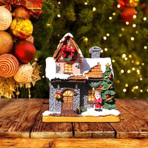 Goth Glödande Hus Prydnad Jul Gräsmatta Tomte Utomhus Skulpturer Festdekor